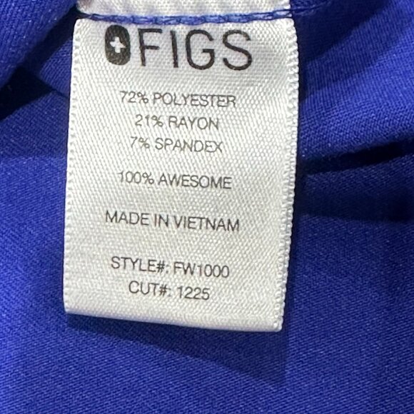 FIGS Scrubs Set Catarina Top Livingston Basic Pants Royal Blue Small Medical - Picture 6 of 11